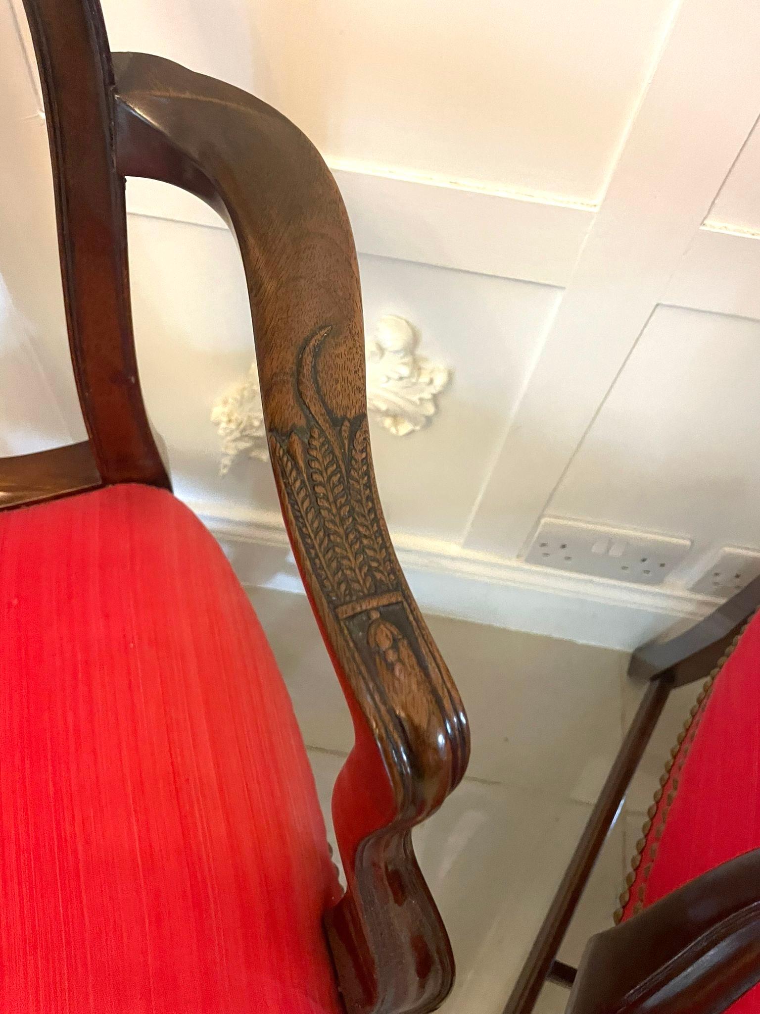 Outstanding Quality Antique Victorian Pair of Carved Mahogany Desk Chairs 4