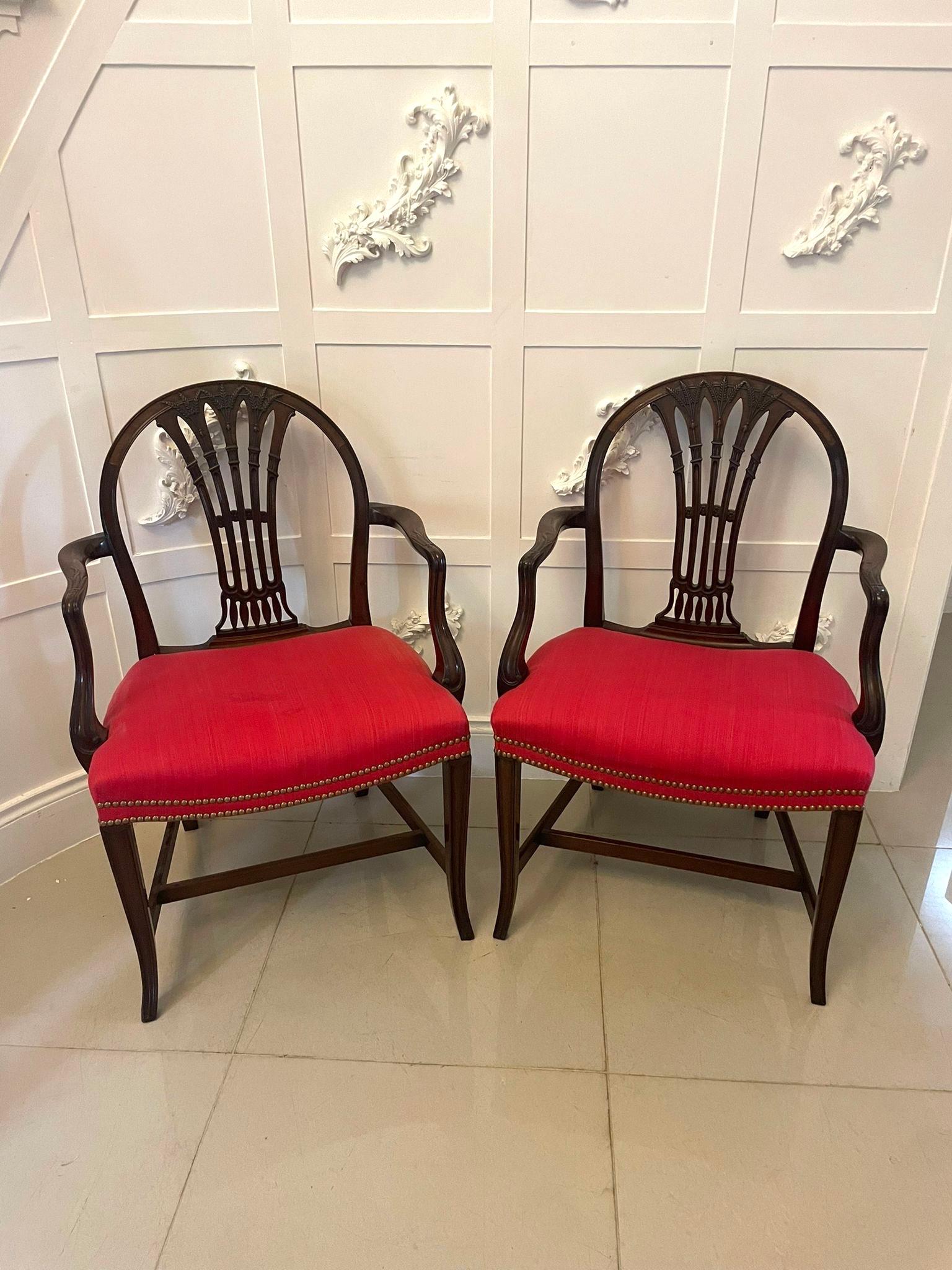 Outstanding Quality Antique Victorian Pair of Carved Mahogany Desk Chairs 6