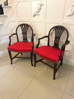 Outstanding Quality Antique Victorian Pair of Carved Mahogany Desk Chairs
