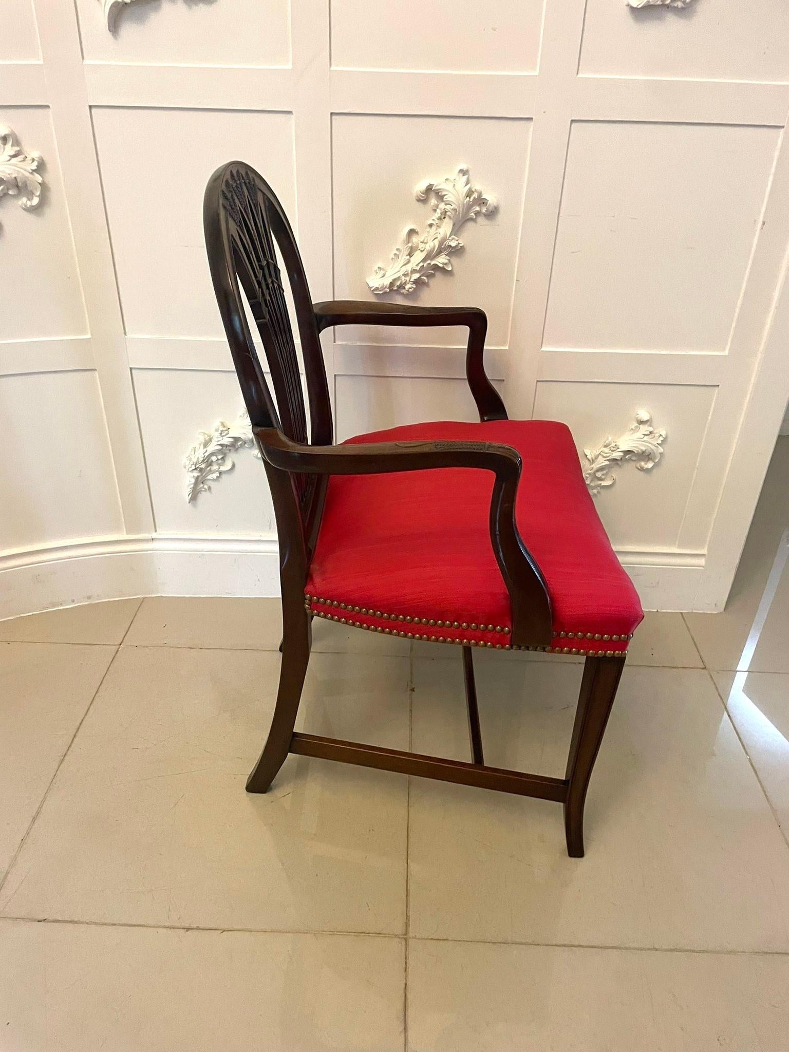 English Outstanding Quality Antique Victorian Pair of Carved Mahogany Desk Chairs