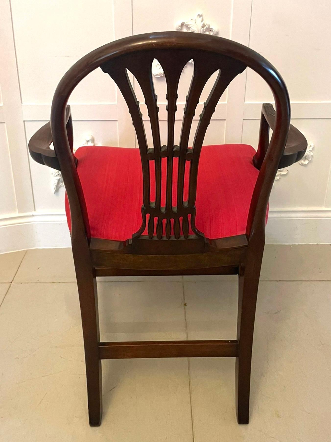 Outstanding Quality Antique Victorian Pair of Carved Mahogany Desk Chairs In Good Condition In Suffolk, GB