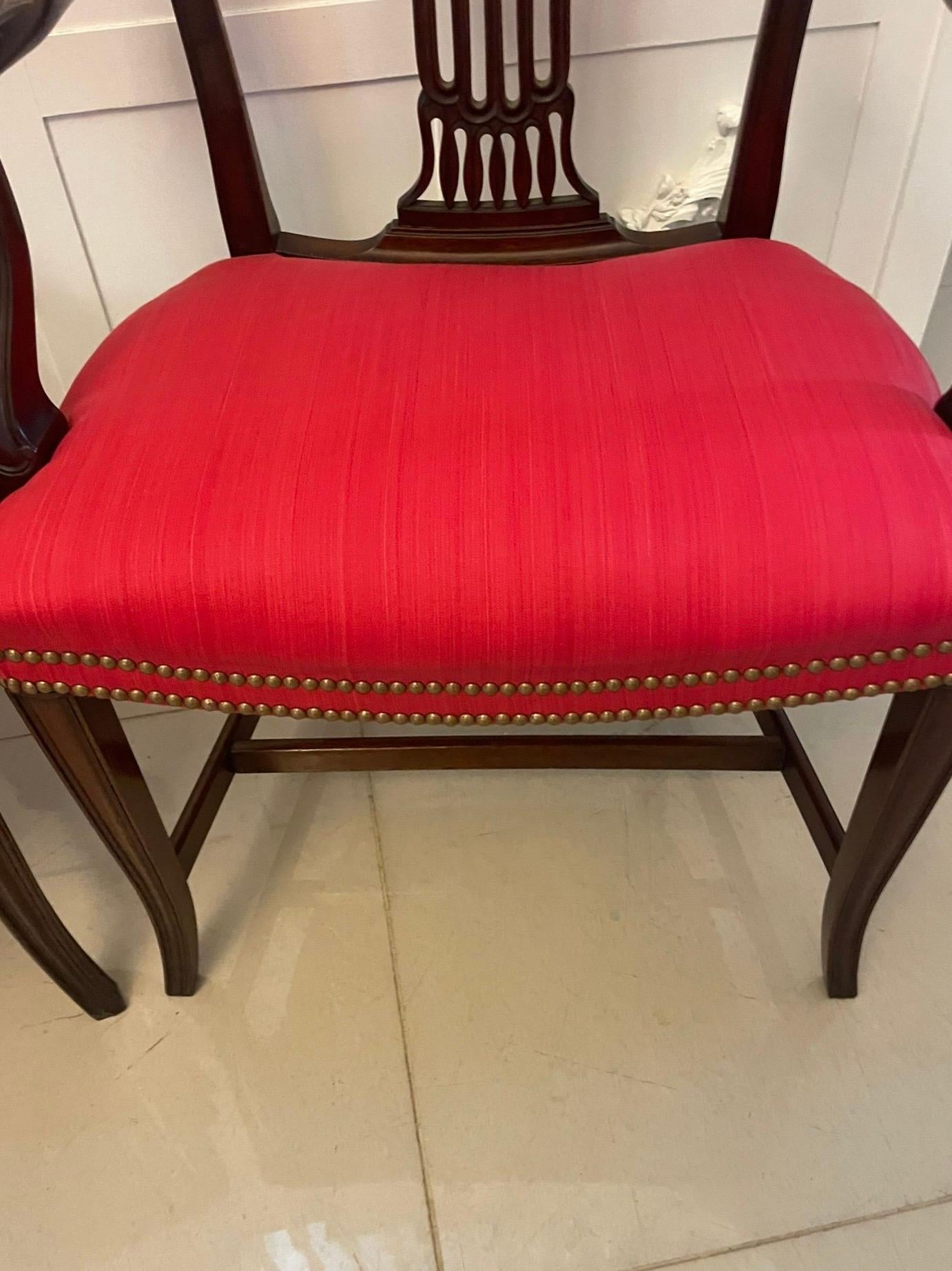 19th Century Outstanding Quality Antique Victorian Pair of Carved Mahogany Desk Chairs