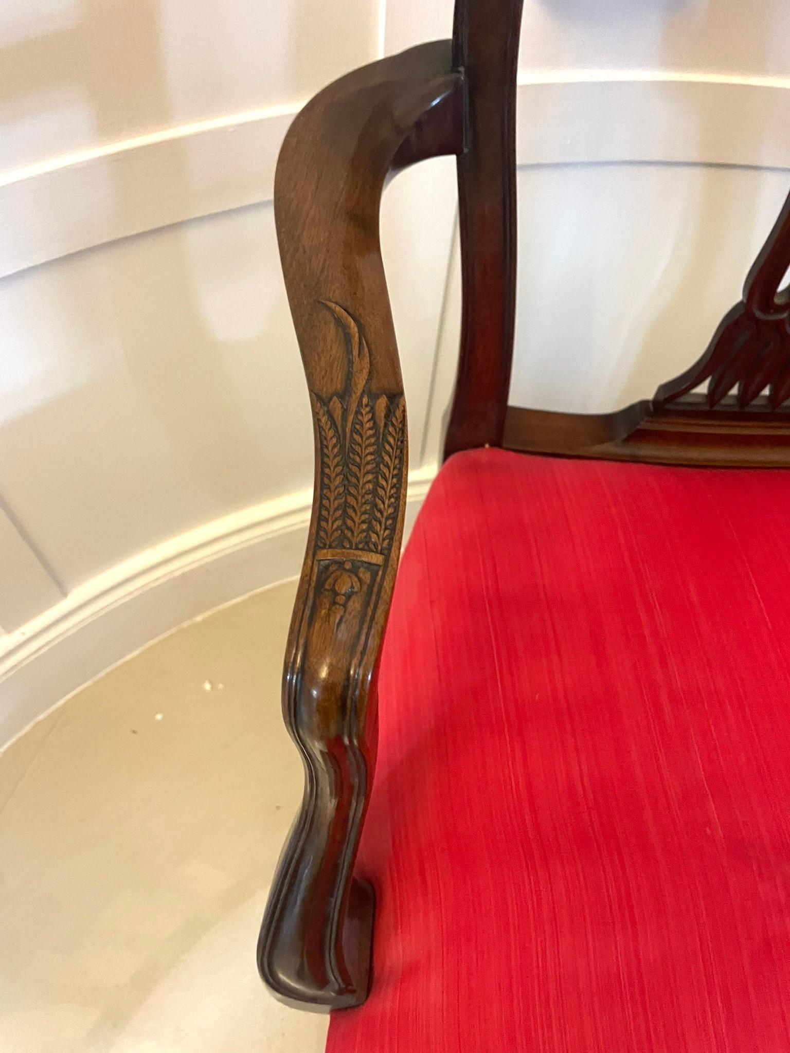 Outstanding Quality Antique Victorian Pair of Carved Mahogany Desk Chairs 2