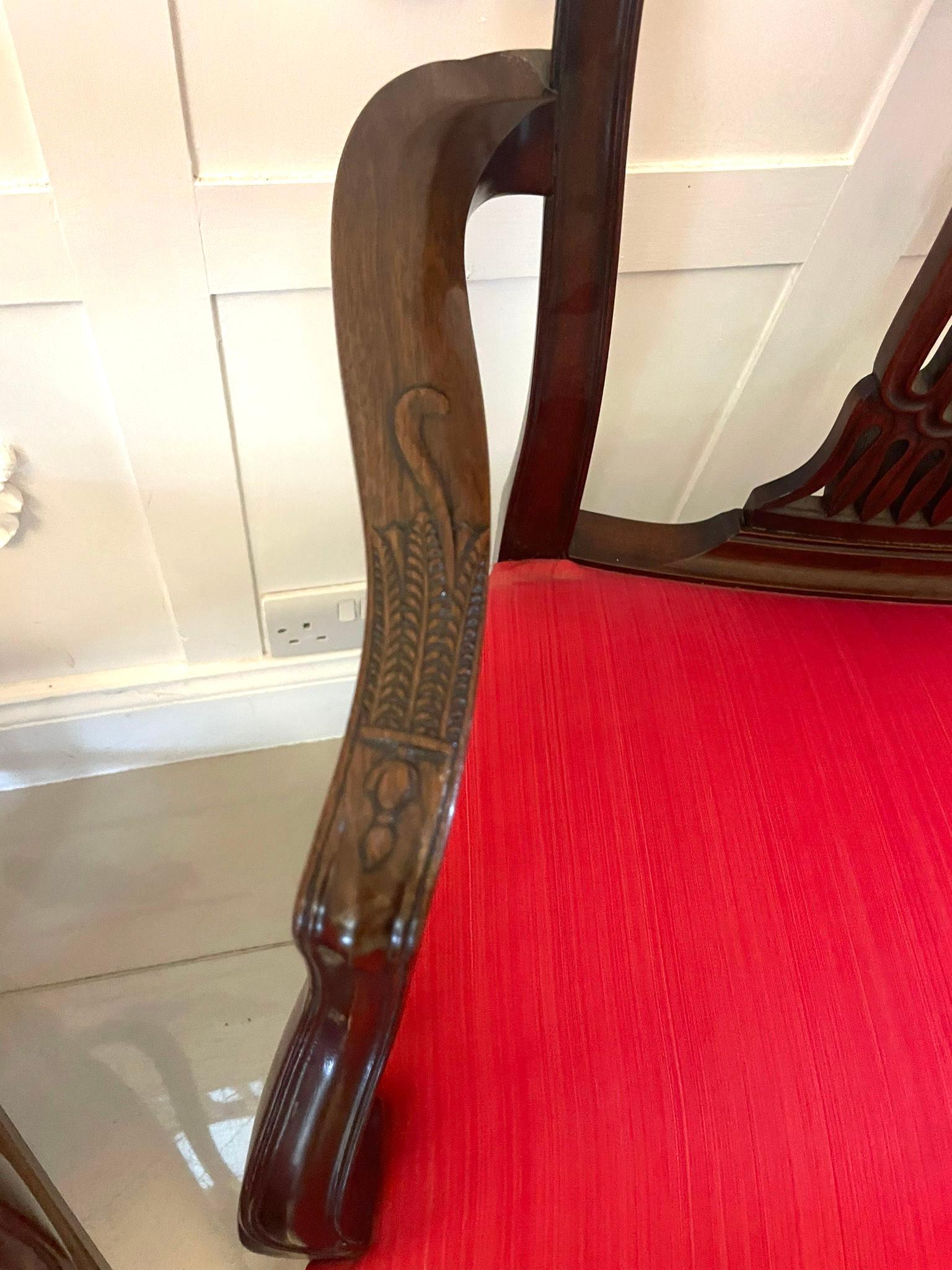 Outstanding Quality Antique Victorian Pair of Carved Mahogany Desk Chairs 3