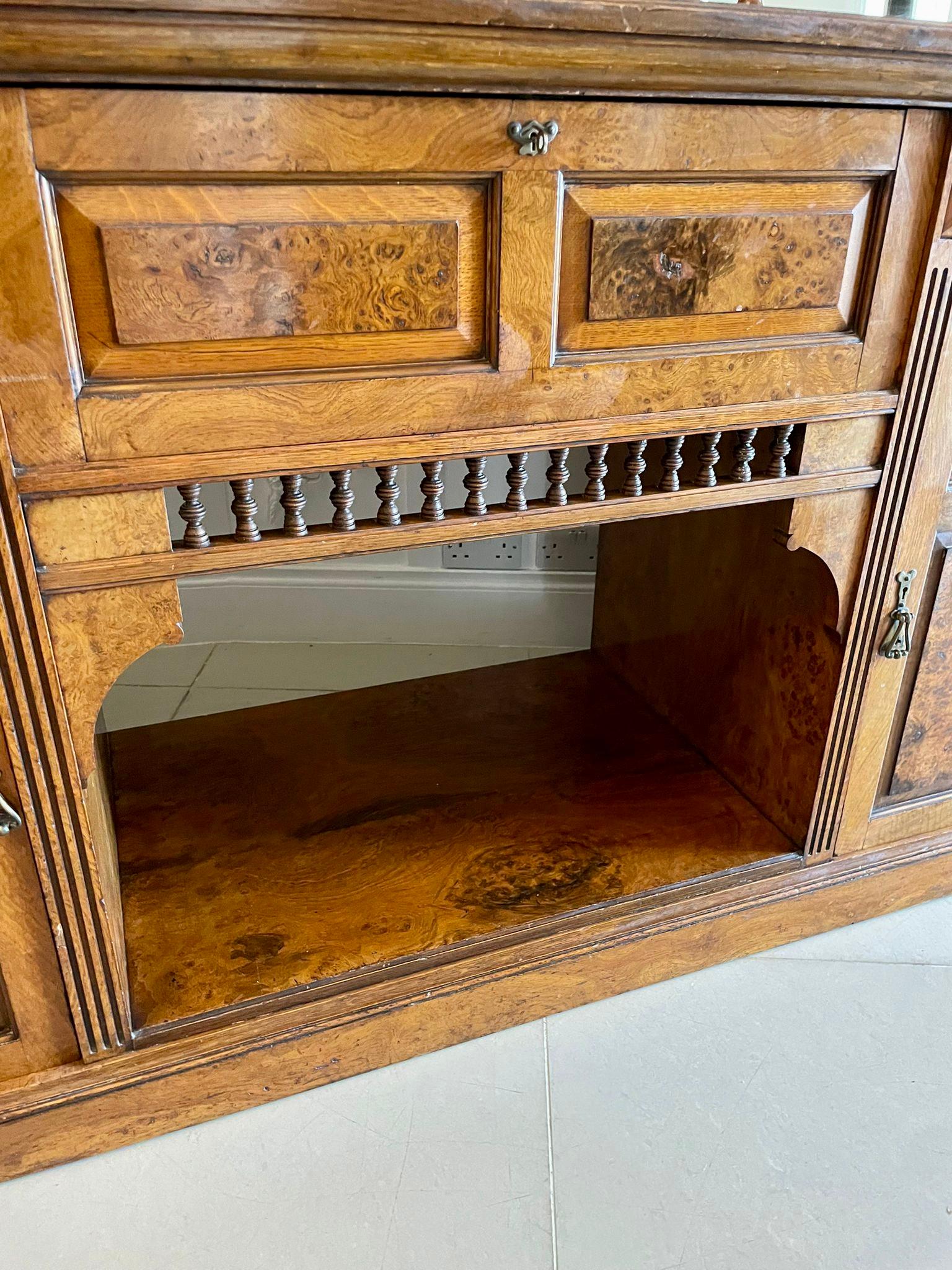 Outstanding Quality Antique Victorian Pollard Oak Mirror Back Sideboard  For Sale 9
