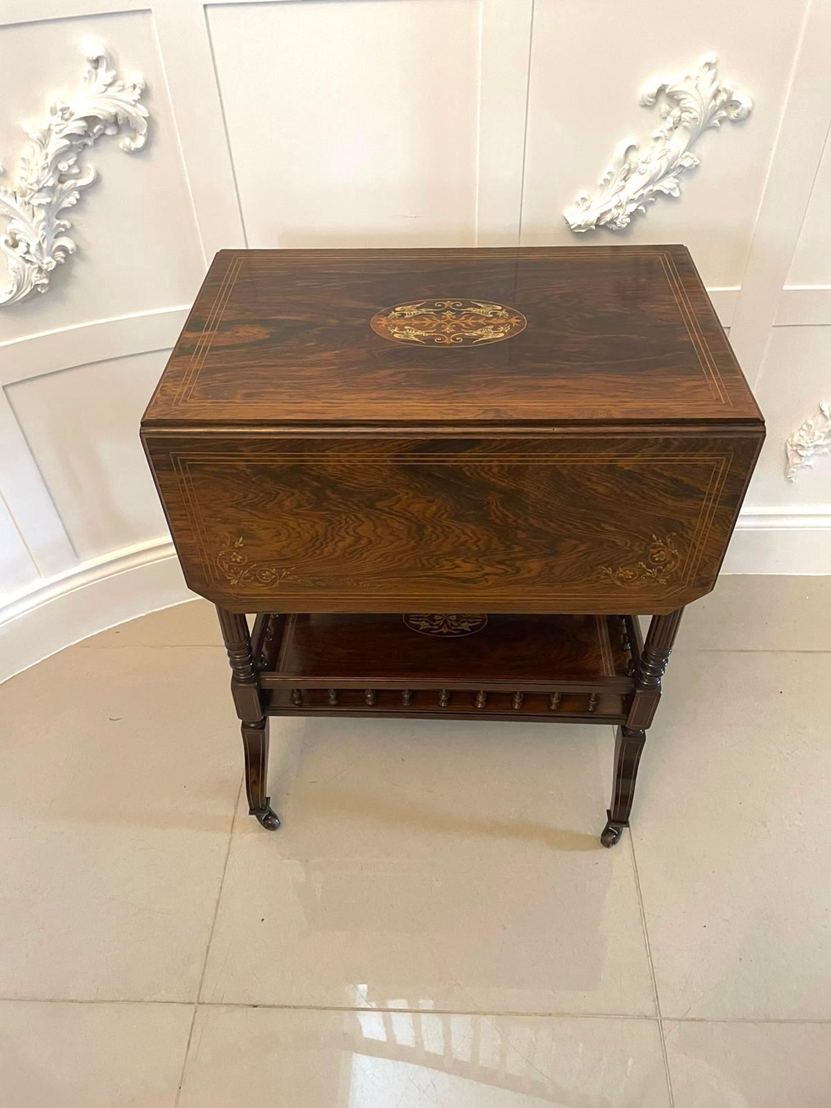 Outstanding Quality Antique Victorian Rosewood Inlaid Centre Table  For Sale 5