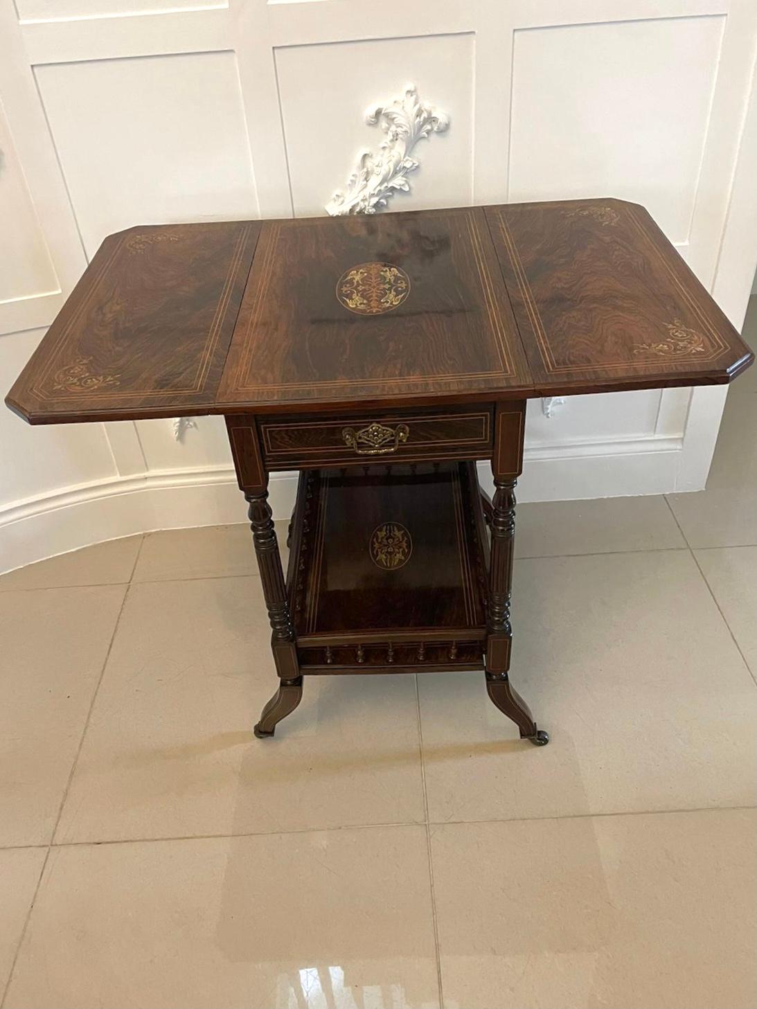 Late 19th Century Outstanding Quality Antique Victorian Rosewood Inlaid Centre Table  For Sale