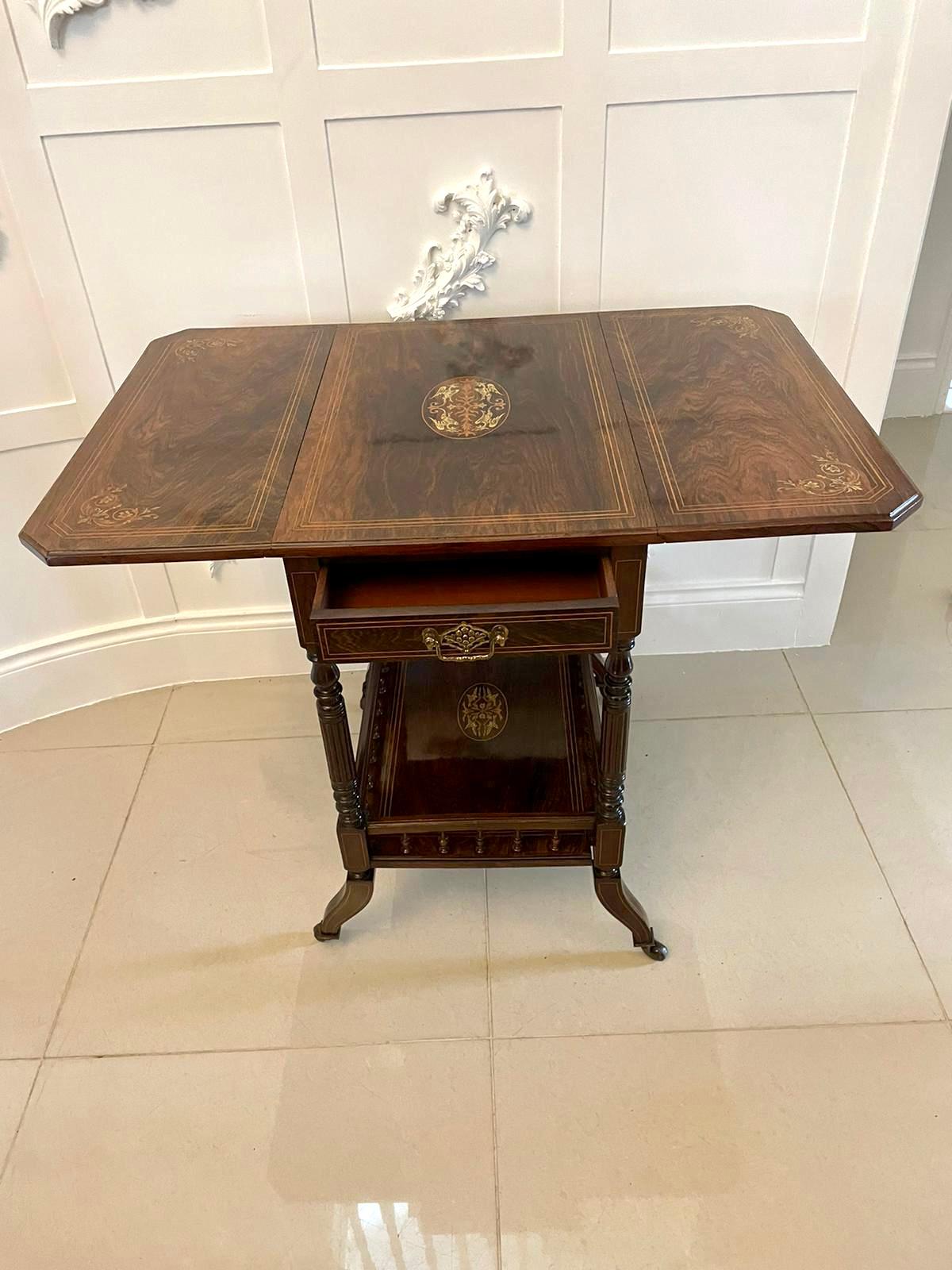 Outstanding Quality Antique Victorian Rosewood Inlaid Centre Table  For Sale 1
