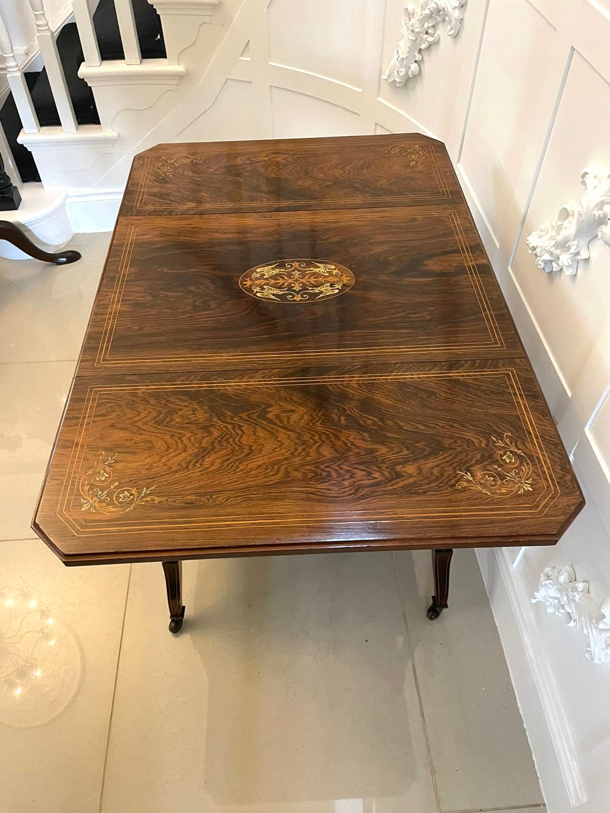 Outstanding Quality Antique Victorian Rosewood Inlaid Centre Table  For Sale 2