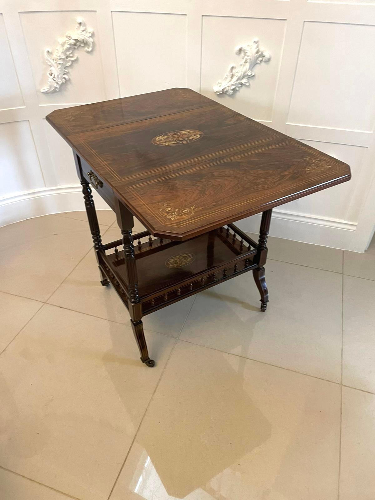 Outstanding Quality Antique Victorian Rosewood Inlaid Centre Table  For Sale 3