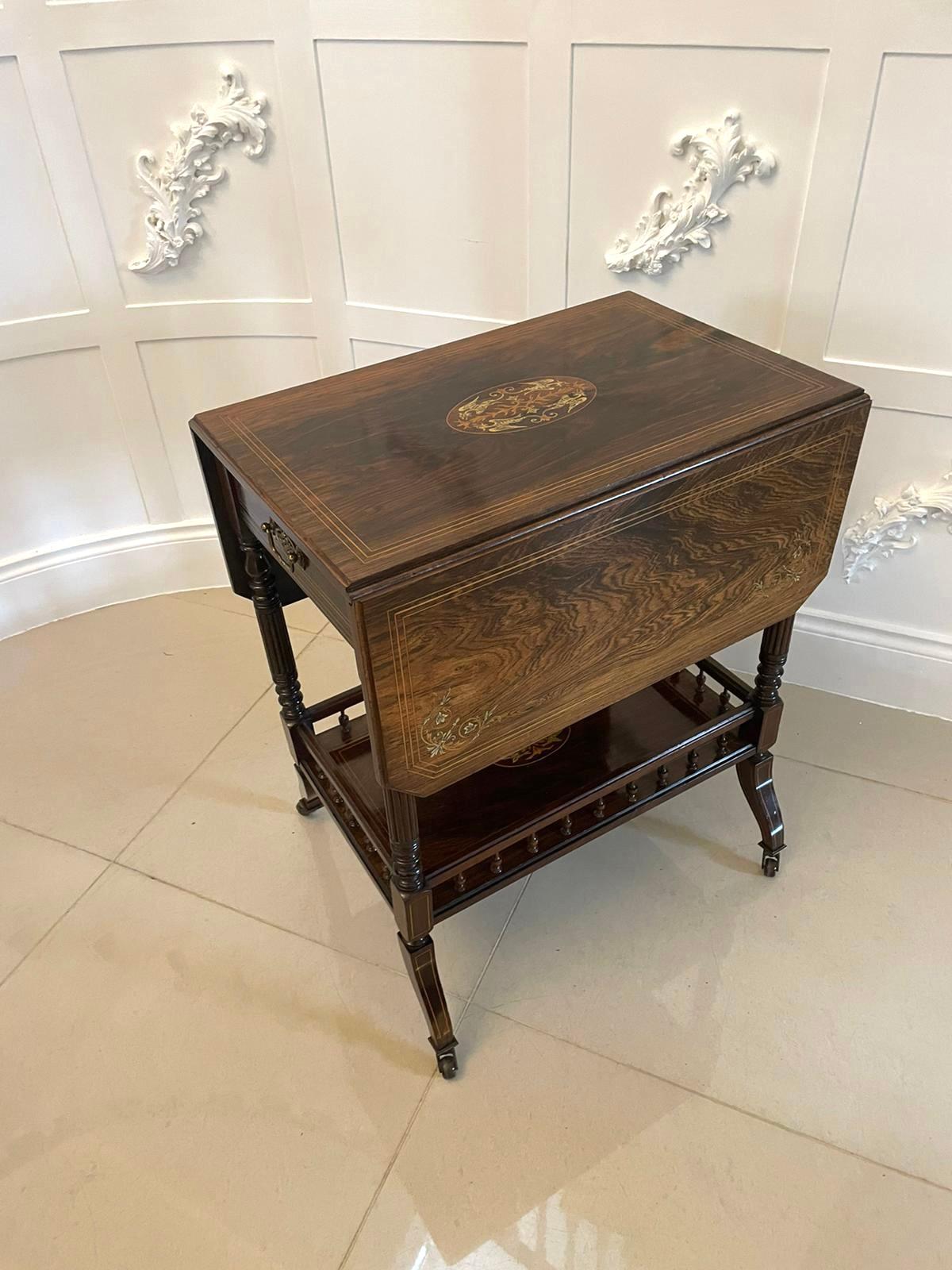 Outstanding Quality Antique Victorian Rosewood Inlaid Centre Table  For Sale 4