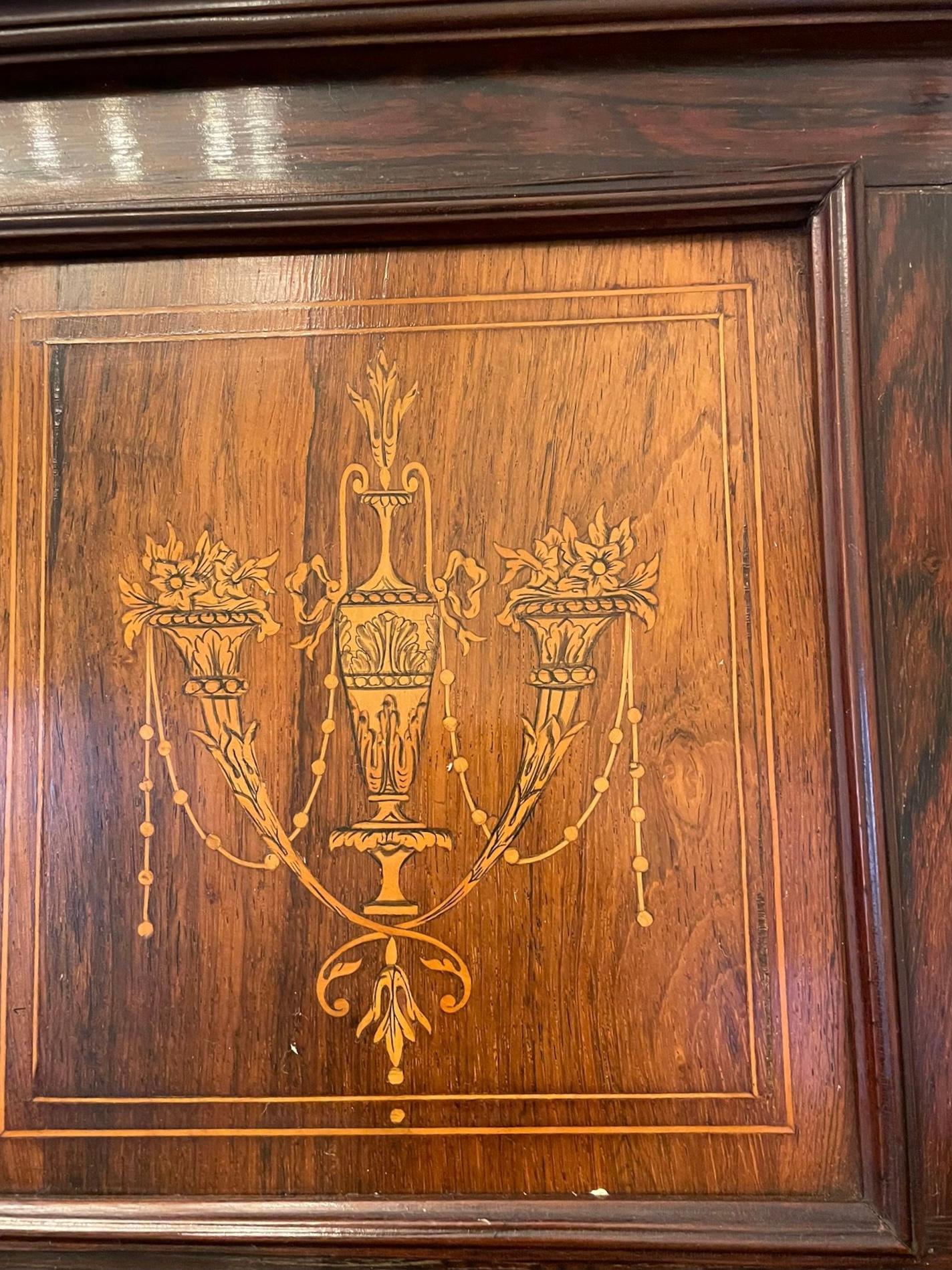 Outstanding Quality Antique Victorian Rosewood Inlaid Side Cabinet For Sale 4