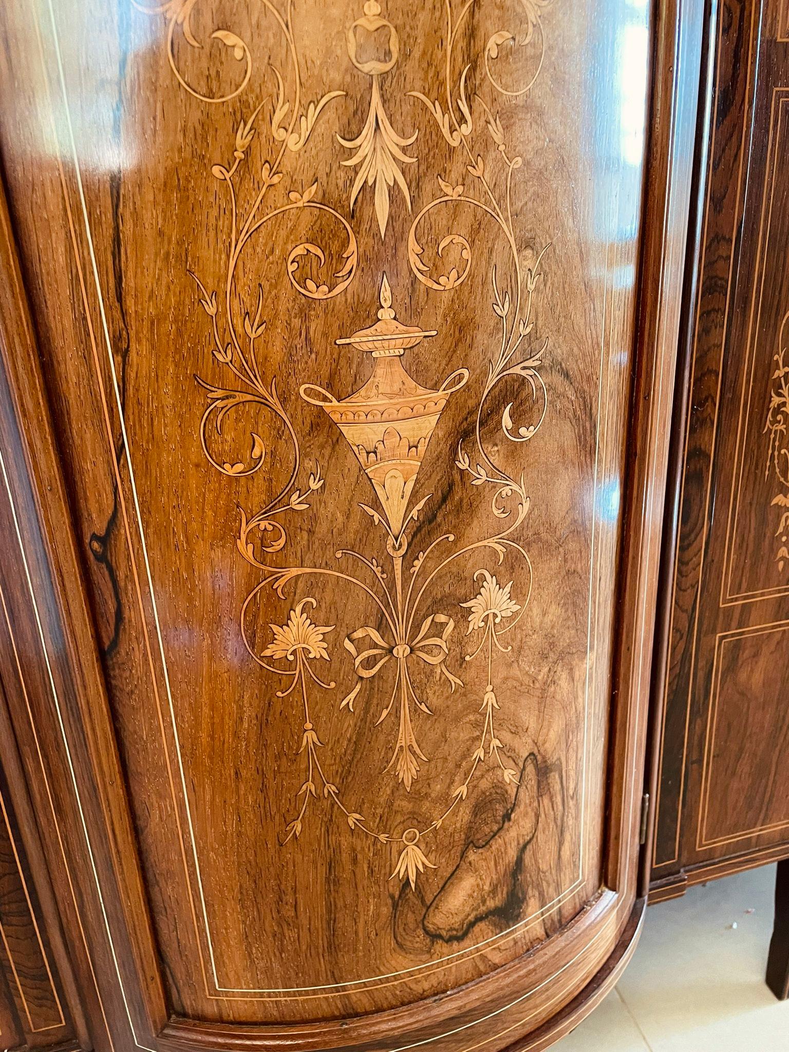 Outstanding Quality Antique Victorian Rosewood Inlaid Side Cabinet  For Sale 6