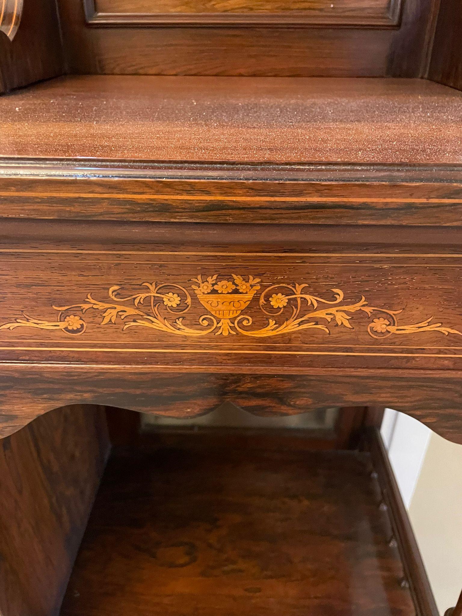 Outstanding Quality Antique Victorian Rosewood Inlaid Side Cabinet  In Good Condition For Sale In Suffolk, GB