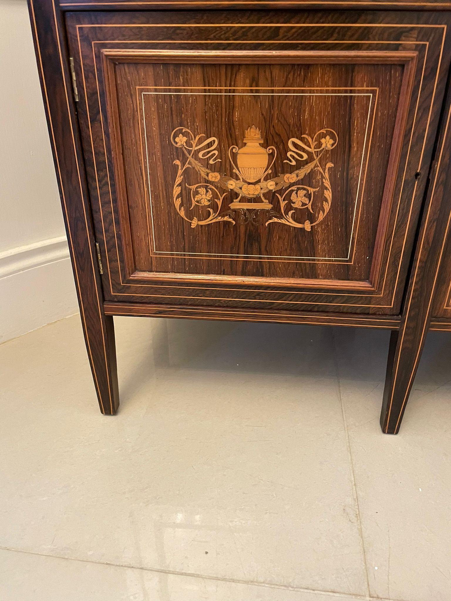 Outstanding Quality Antique Victorian Rosewood Inlaid Side Cabinet  For Sale 1
