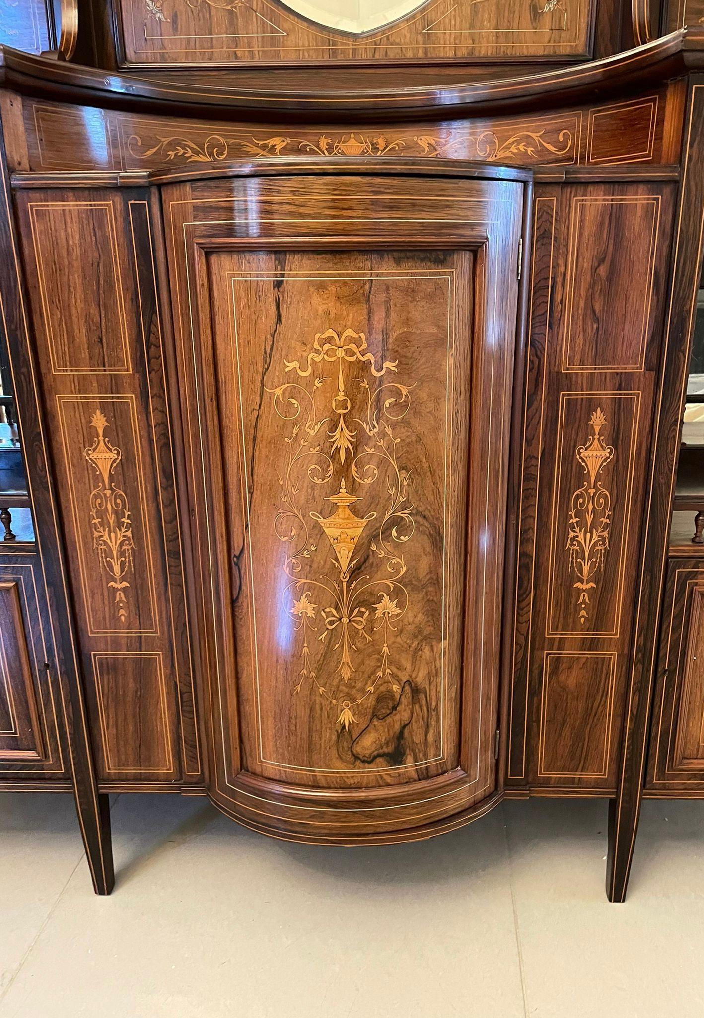 Outstanding Quality Antique Victorian Rosewood Inlaid Side Cabinet  For Sale 2
