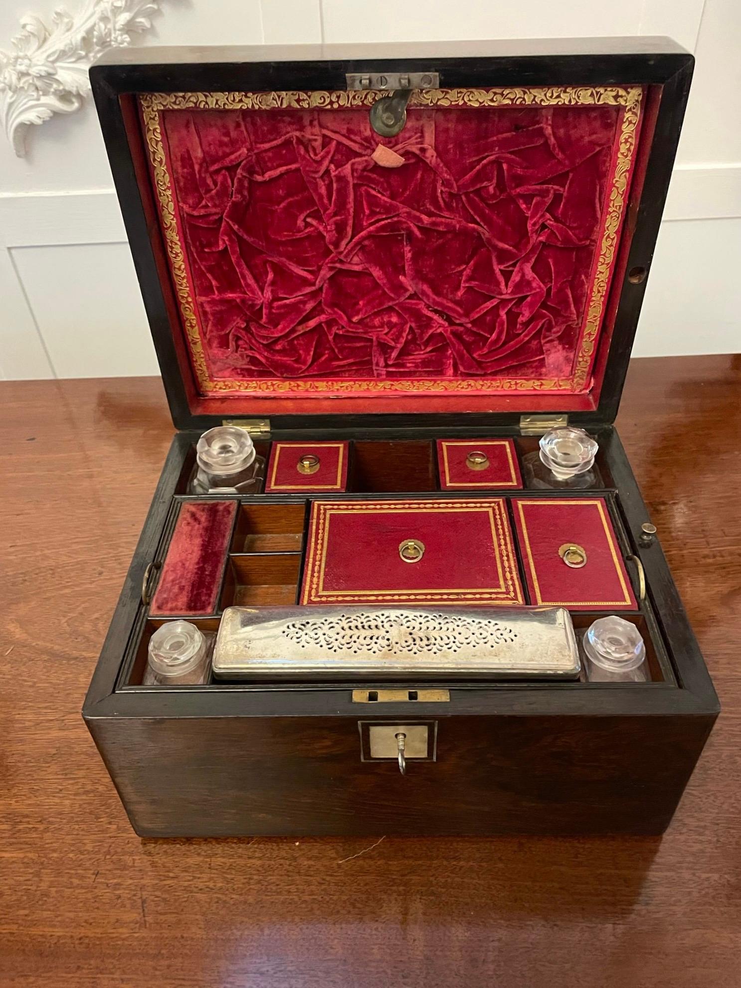 Outstanding Quality Antique Victorian Rosewood Jewellery And Vanity Box For Sale 5