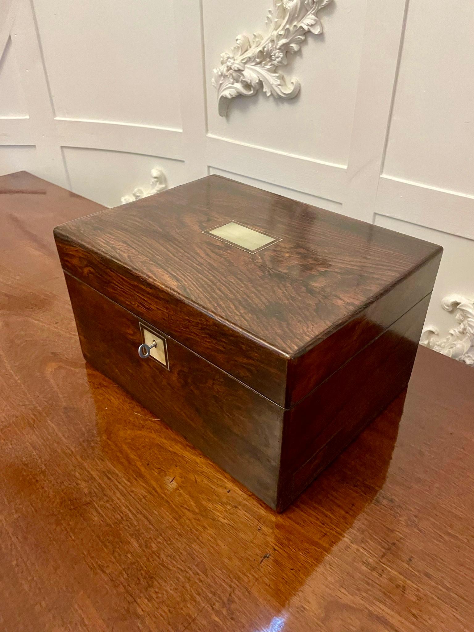 Outstanding Quality Antique Victorian Rosewood Jewellery And Vanity Box For Sale 6