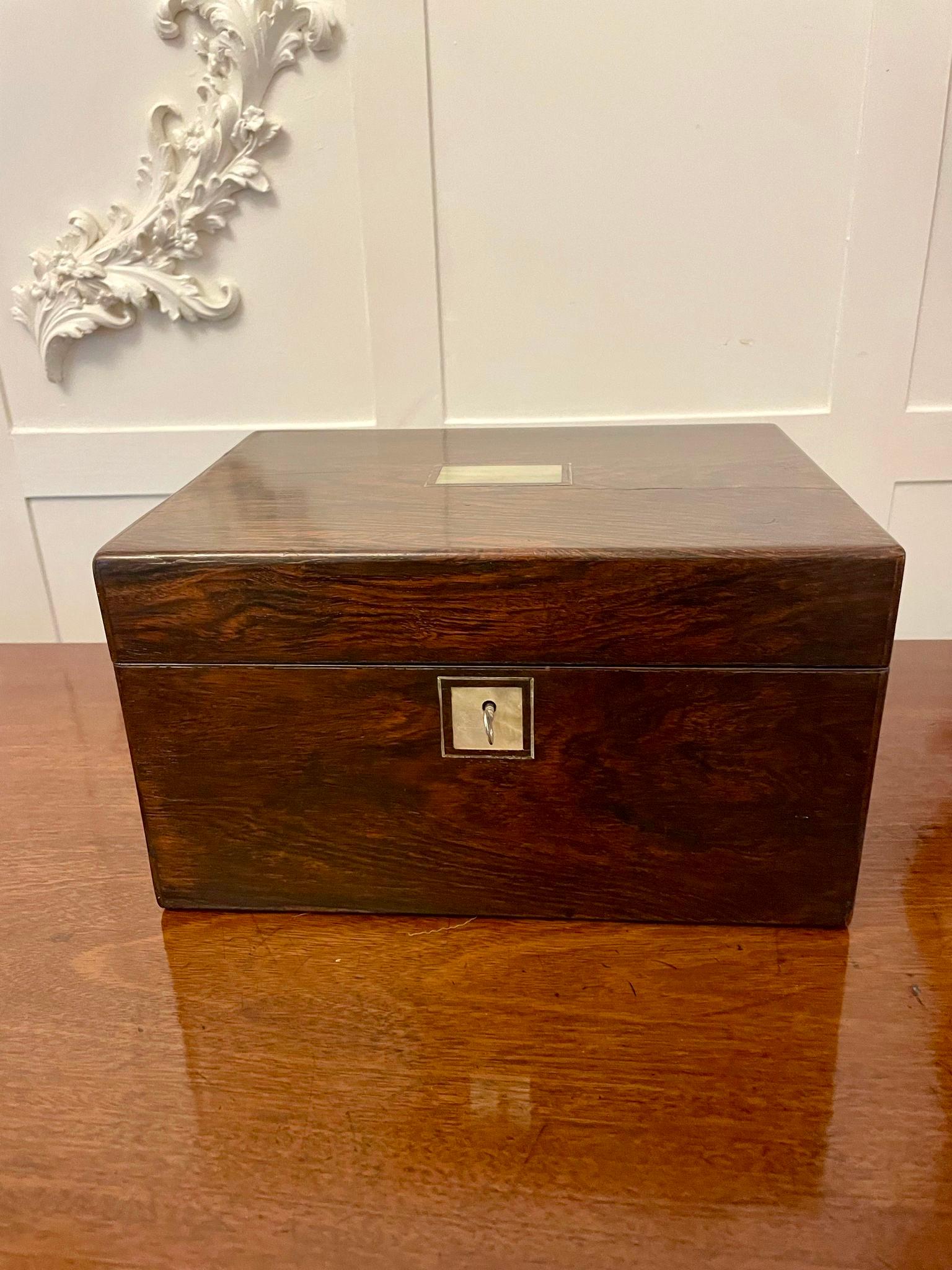 Outstanding Quality Antique Victorian Rosewood Jewellery And Vanity Box For Sale 9