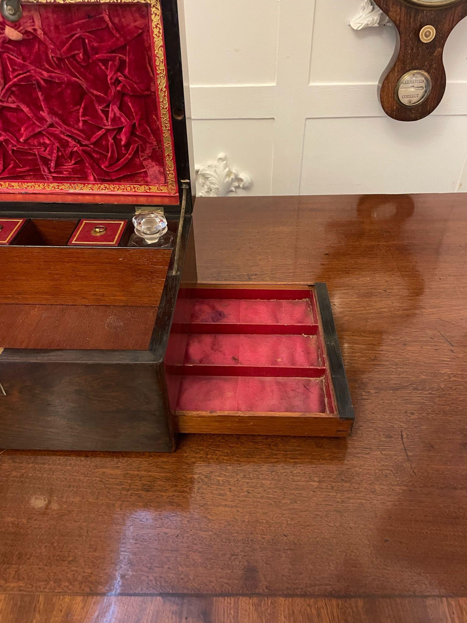 Outstanding Quality Antique Victorian Rosewood Jewellery And Vanity Box For Sale 3