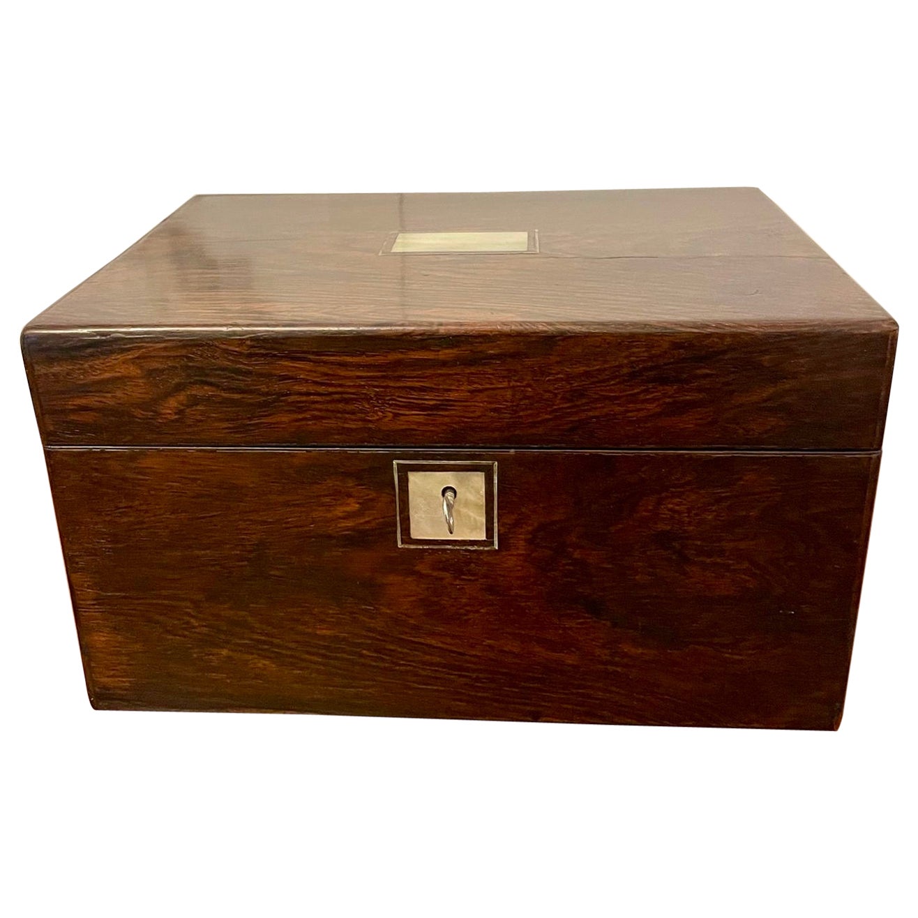 Boîte à bijoux et vanity en bois de rose de l'Antiquité victorienne de qualité exceptionnelle