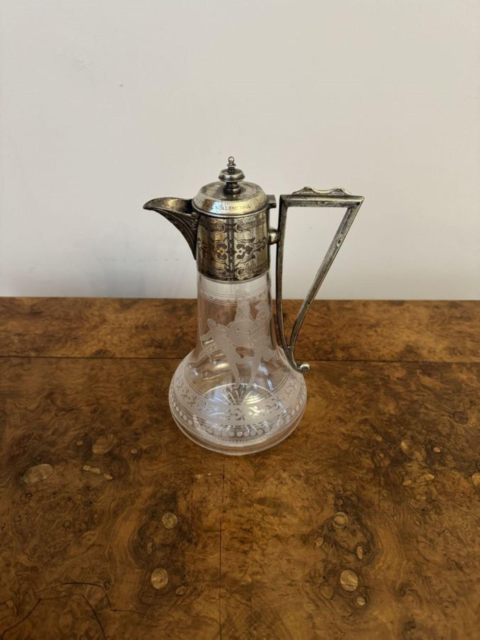19th Century Outstanding quality antique Victorian silver plated claret jug by John Northwood For Sale
