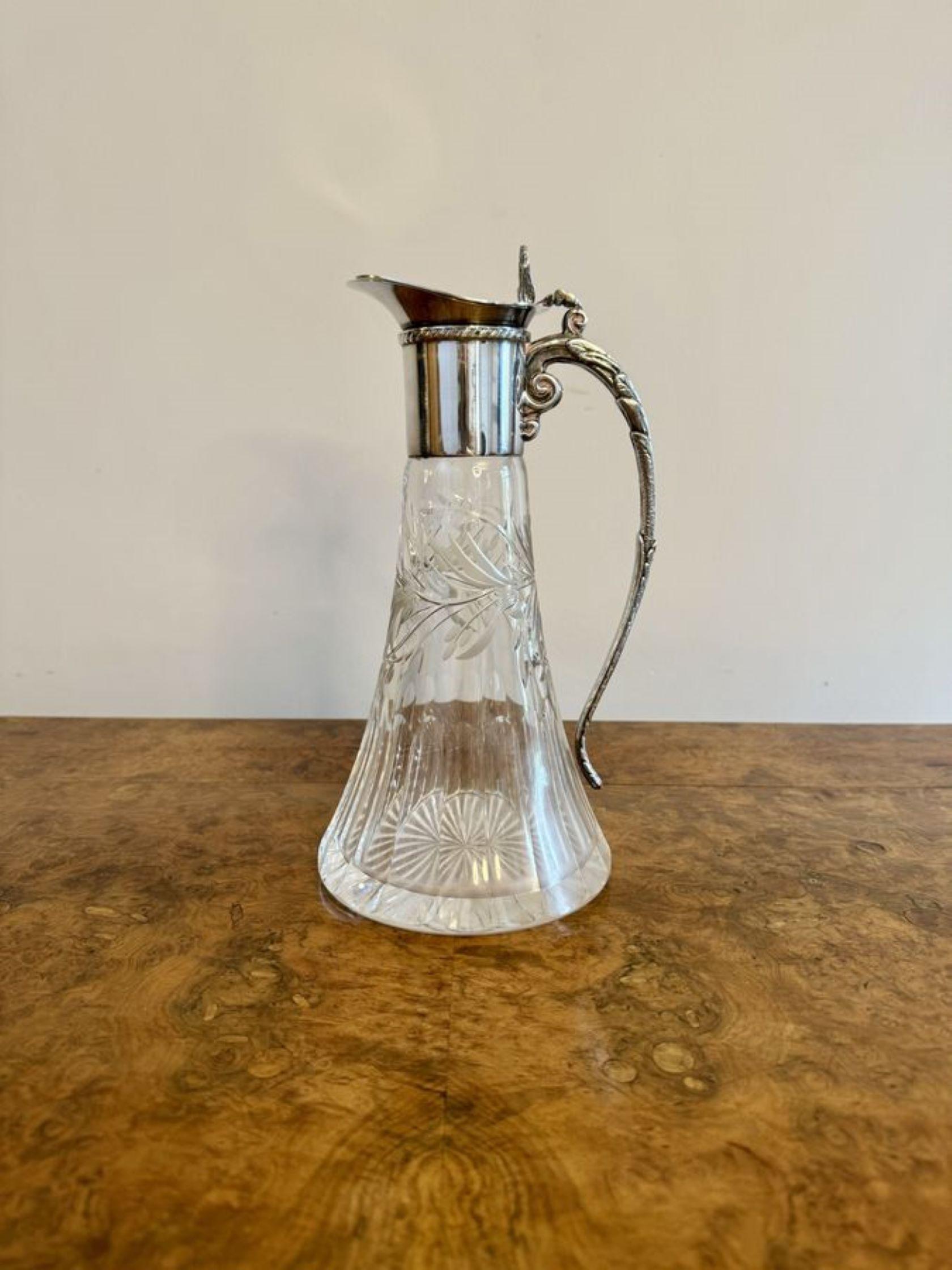 19th Century Outstanding quality antique Victorian silver plated claret jug  For Sale
