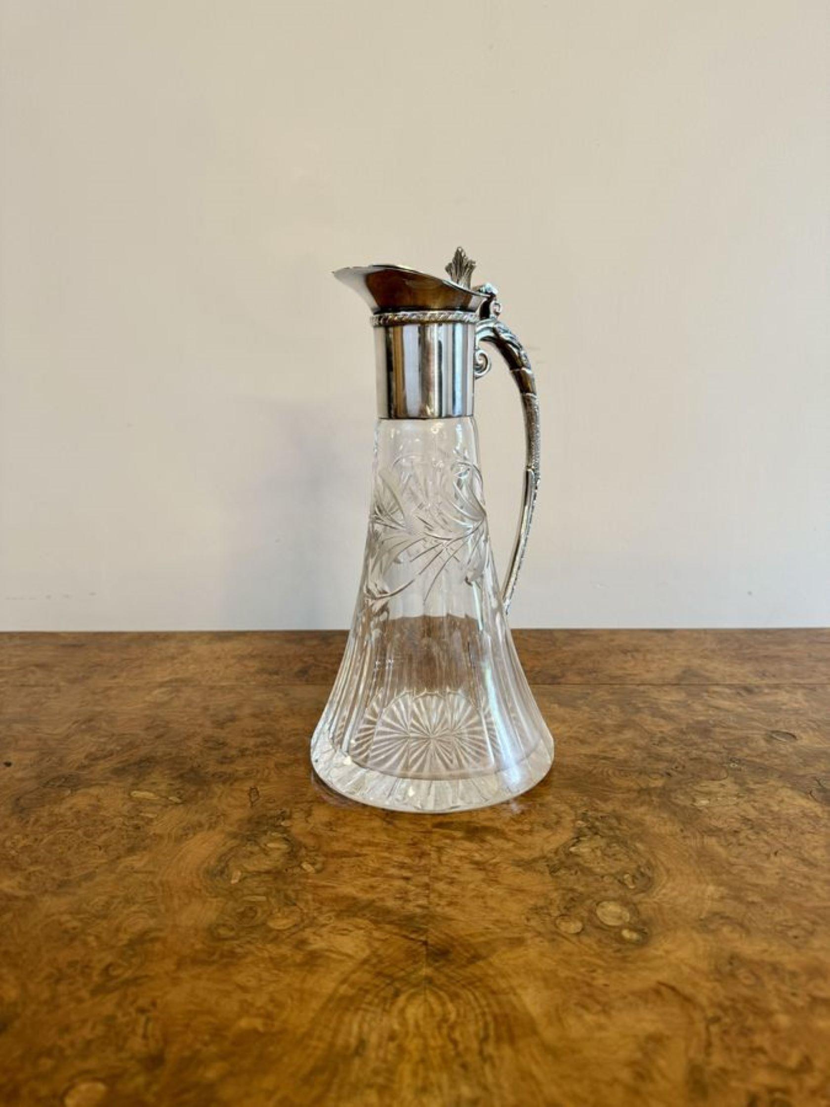 Silver Plate Outstanding quality antique Victorian silver plated claret jug  For Sale