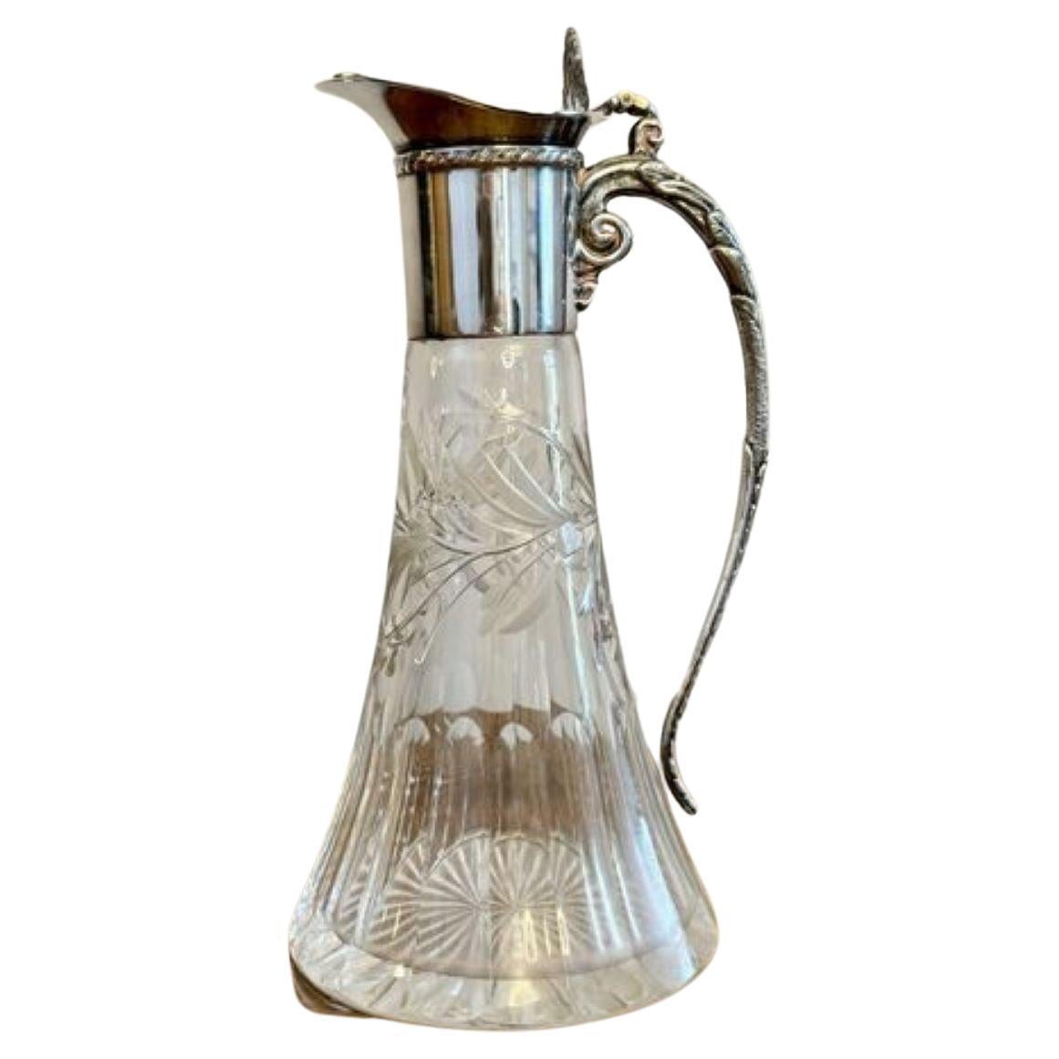 Outstanding quality antique Victorian silver plated claret jug 