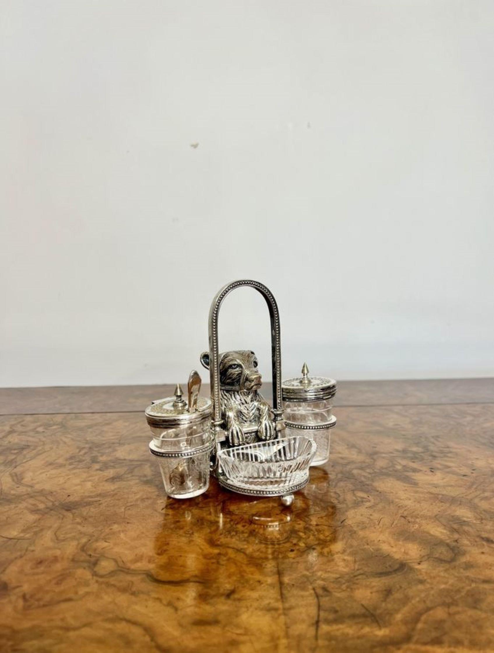 Outstanding quality antique Victorian silver plated novelty cruet  In Good Condition For Sale In Ipswich, GB