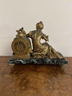 Outstanding quality antique Victorian spelter figure mantle clock