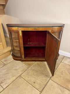 Outstanding quality antique Victorian walnut inlaid credenza