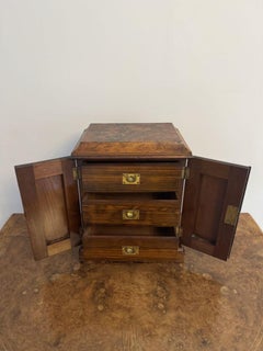 Outstanding quality antique Victorian walnut jewellery cabinet