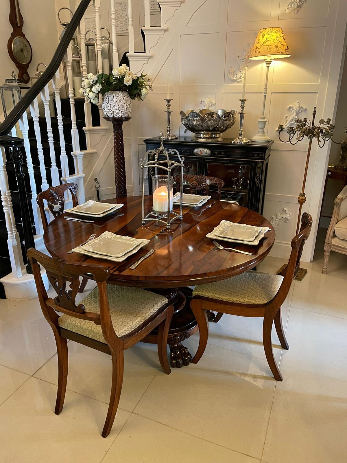 Outstanding Quality Antique William IV Circular Rosewood Centre Table For Sale 4