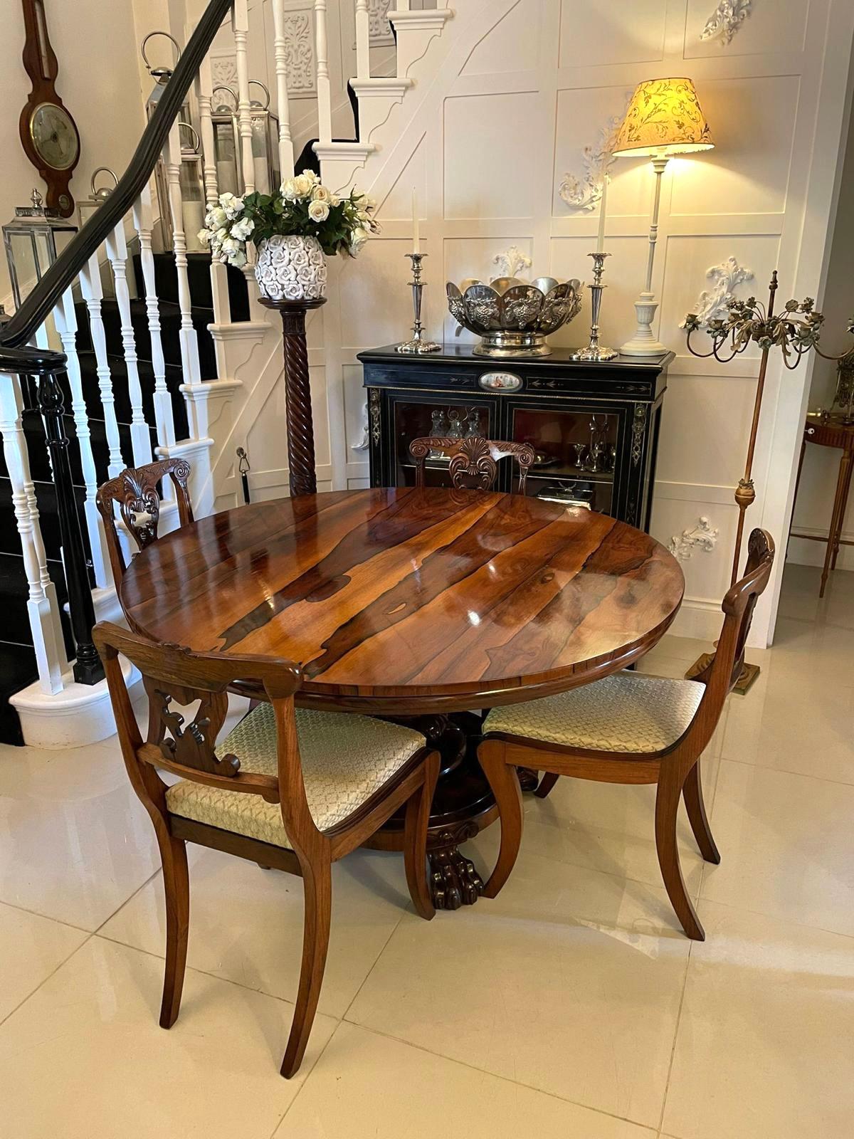 English Outstanding Quality Antique William IV Circular Rosewood Centre Table For Sale
