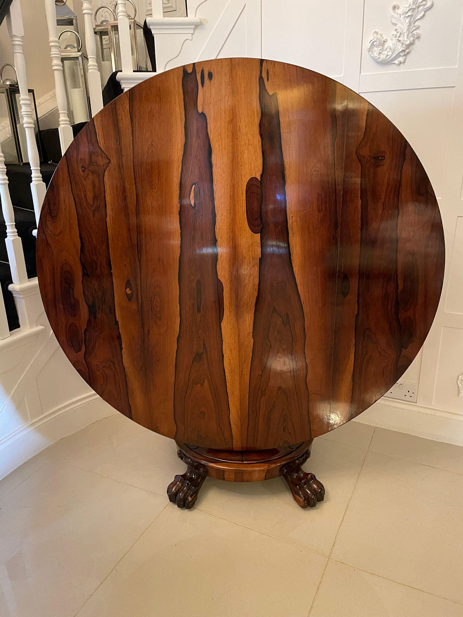 Other Outstanding Quality Antique William IV Circular Rosewood Centre Table For Sale
