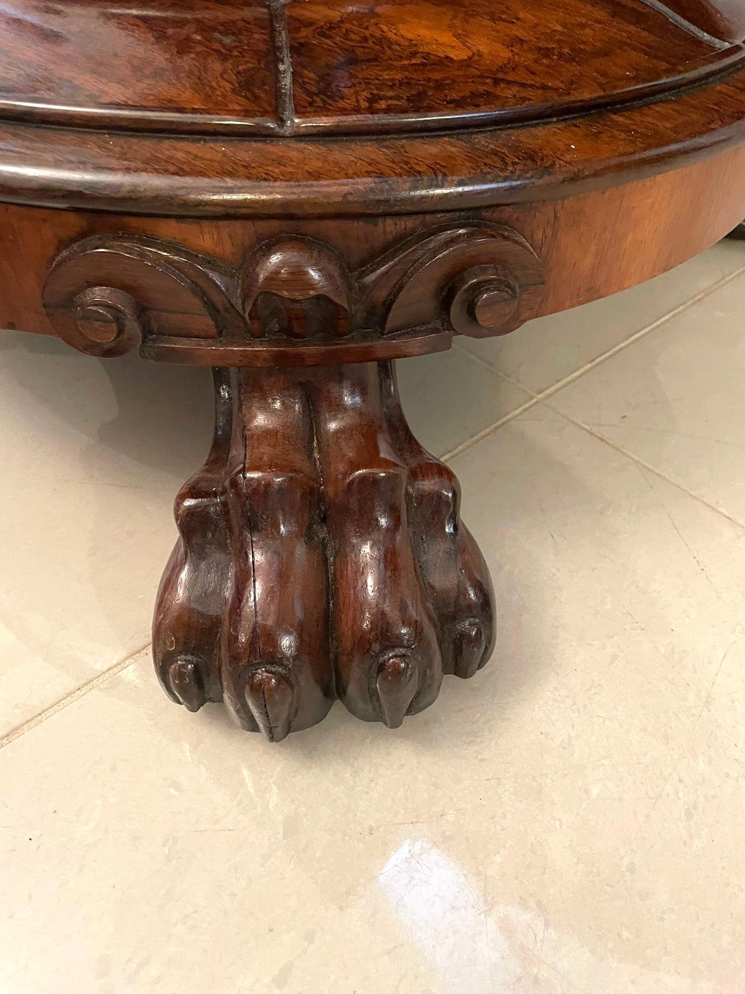 Outstanding Quality Antique William IV Circular Rosewood Centre Table For Sale 2