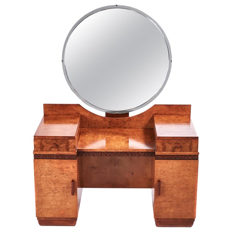 Outstanding Quality Art Deco Bird’sEye Maple Dressing Table at 1stDibs