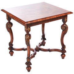 Outstanding Quality Burr Walnut Antique Carved Centre Table