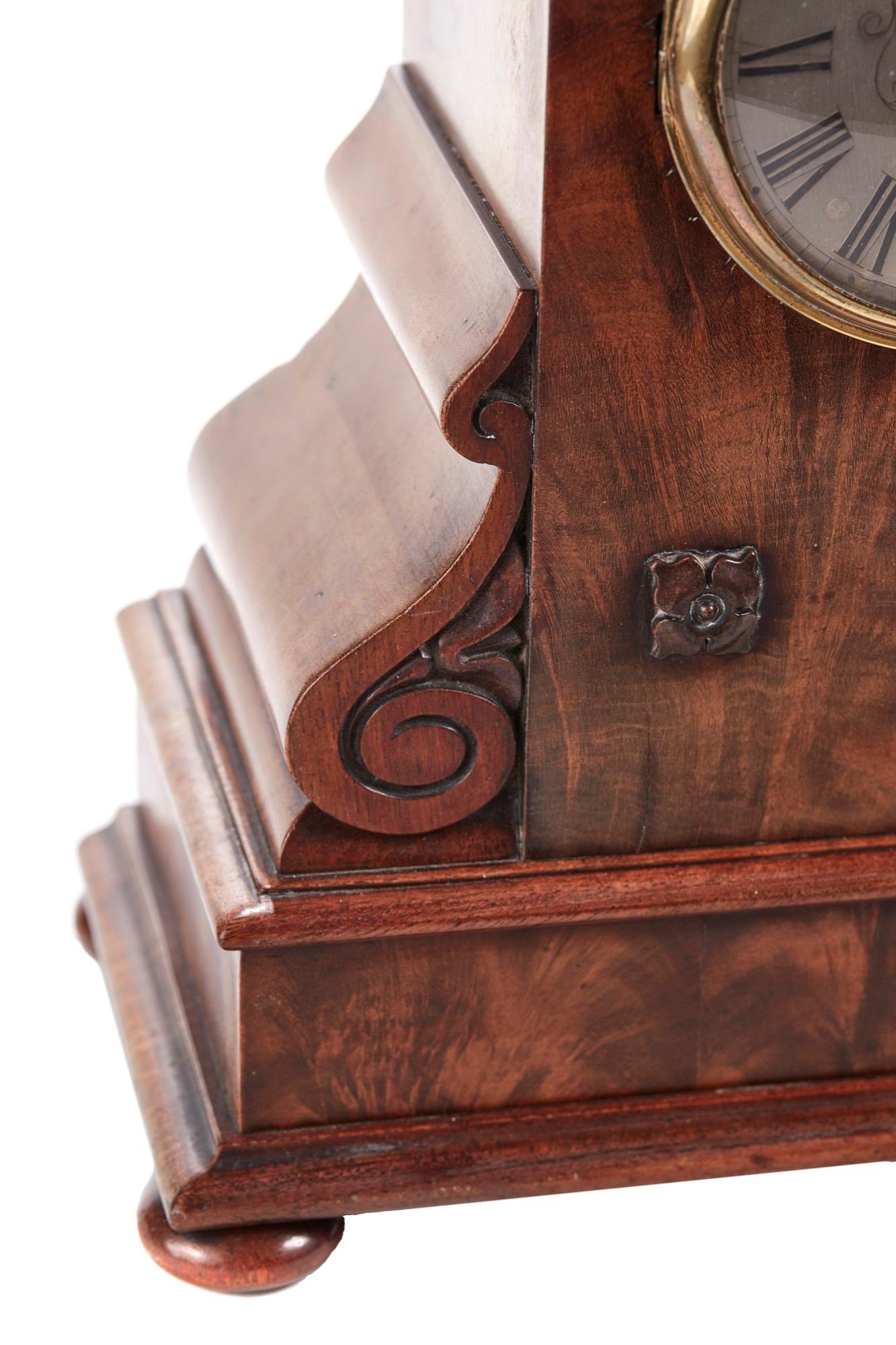 19th Century Outstanding Quality Burr Walnut Victorian Mantle Clock