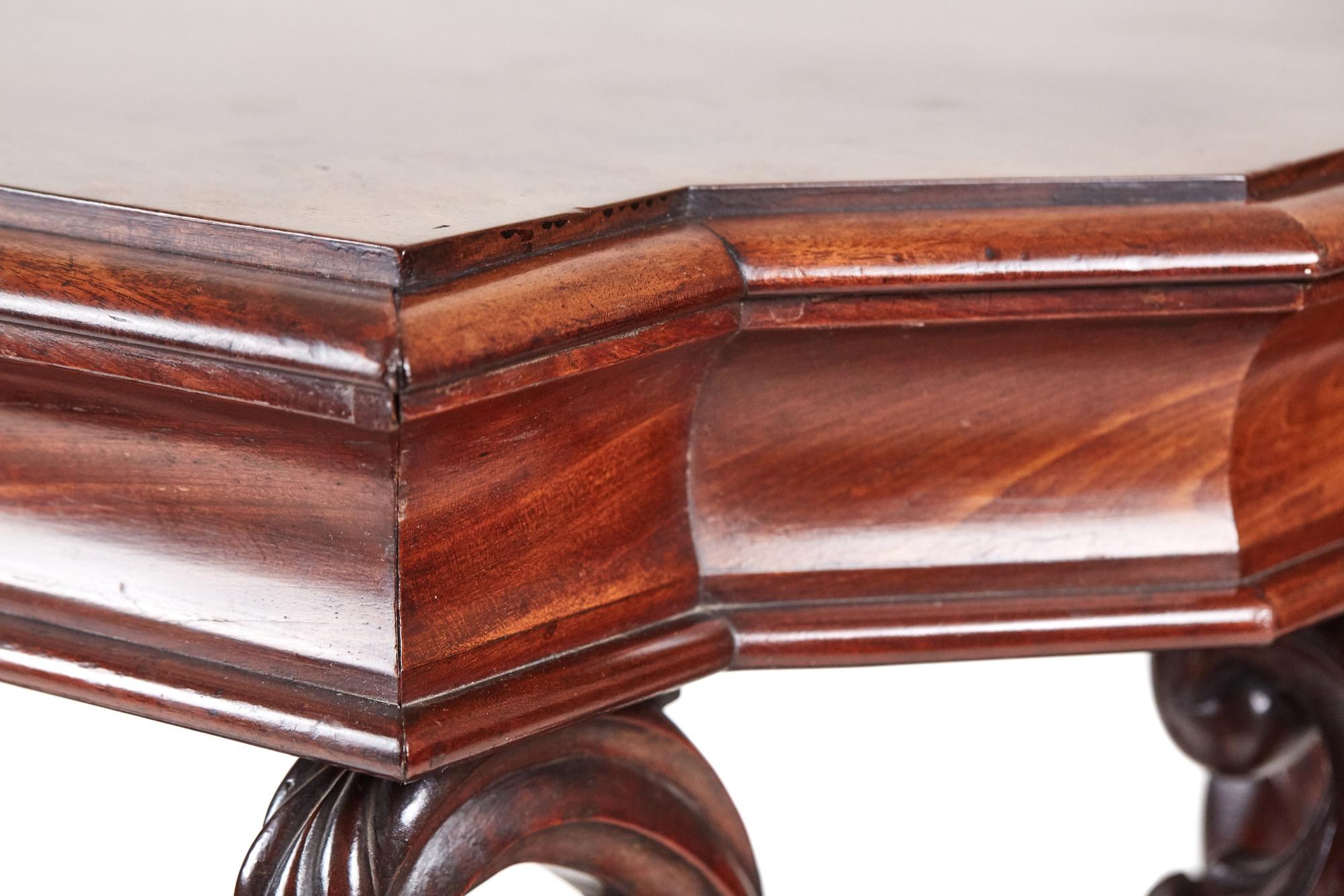 English Outstanding Quality Carved Antique Mahogany Centre Table, circa 1850 For Sale