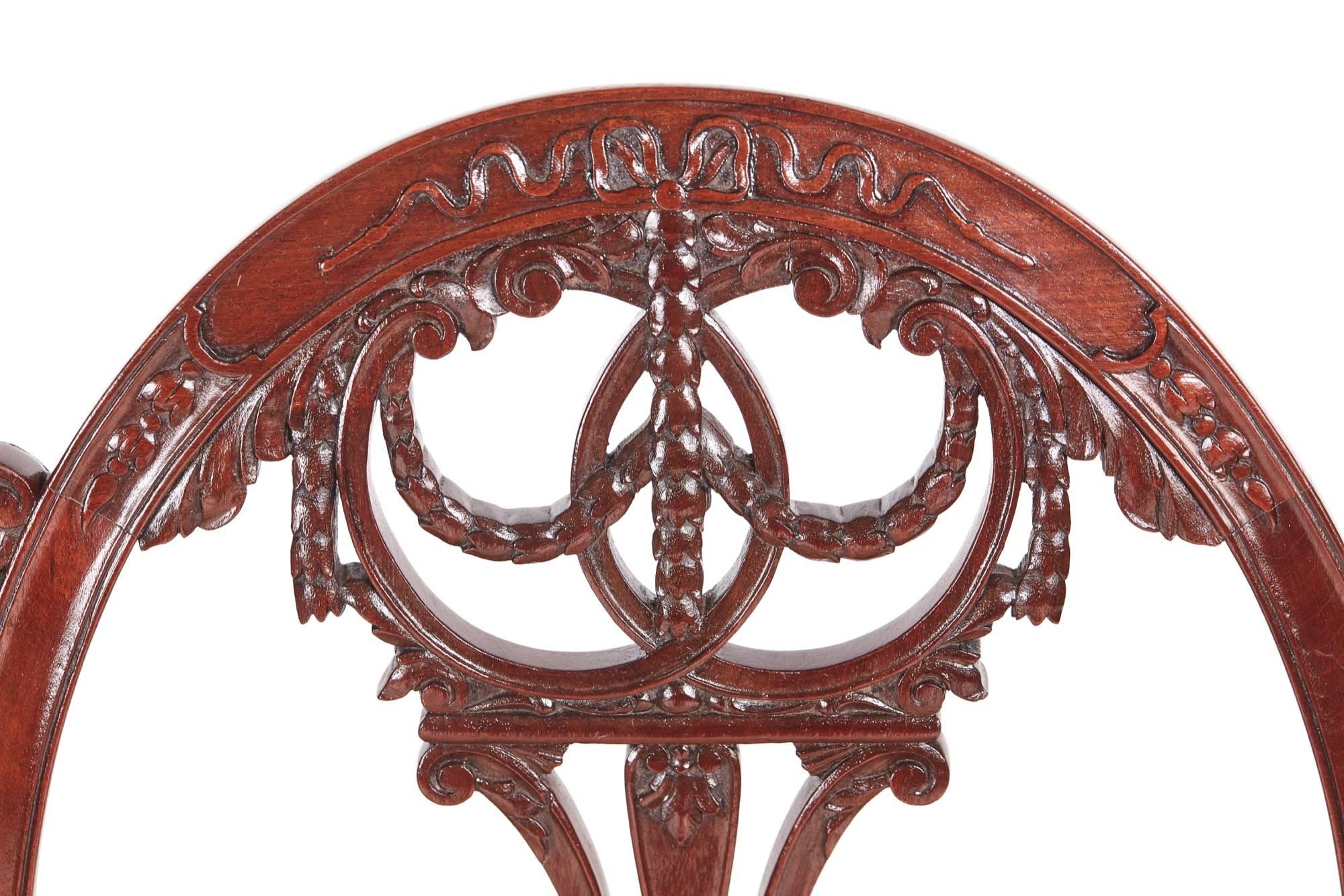 Outstanding Quality Carved Mahogany Settee 2