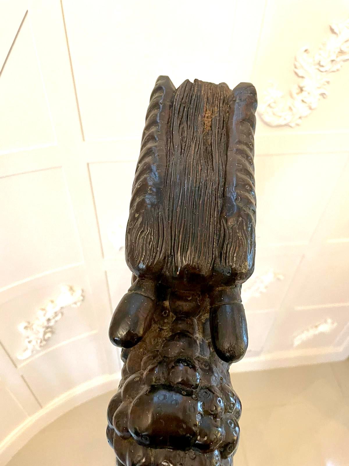 Outstanding Quality Chinese Carved Hardwood Lamp Stand  In Good Condition In Suffolk, GB
