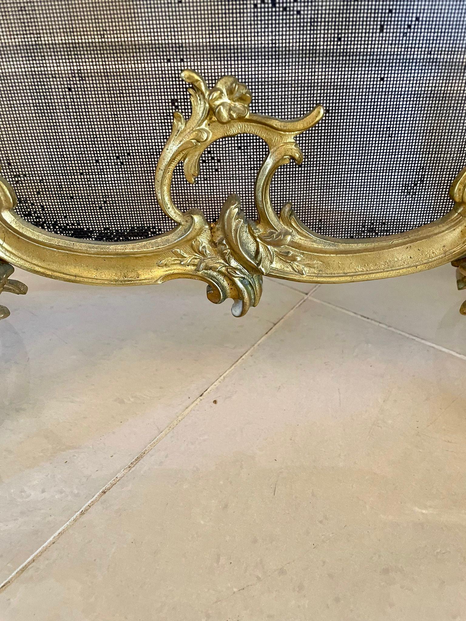 Outstanding Quality French 19th Century Ornate Gilt Ormolu Fire Screen 7