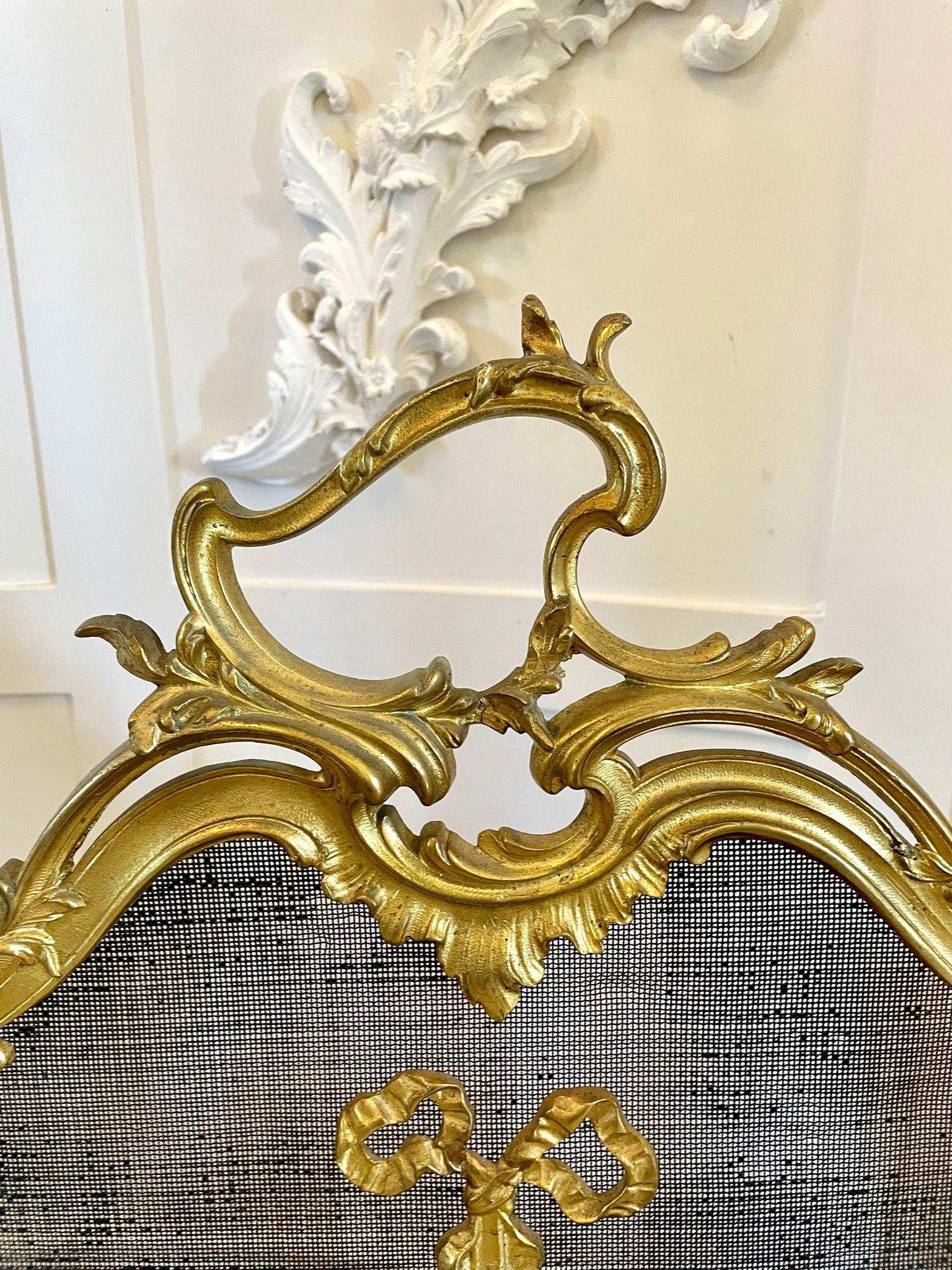 Outstanding Quality French 19th Century Ornate Gilt Ormolu Fire Screen 3