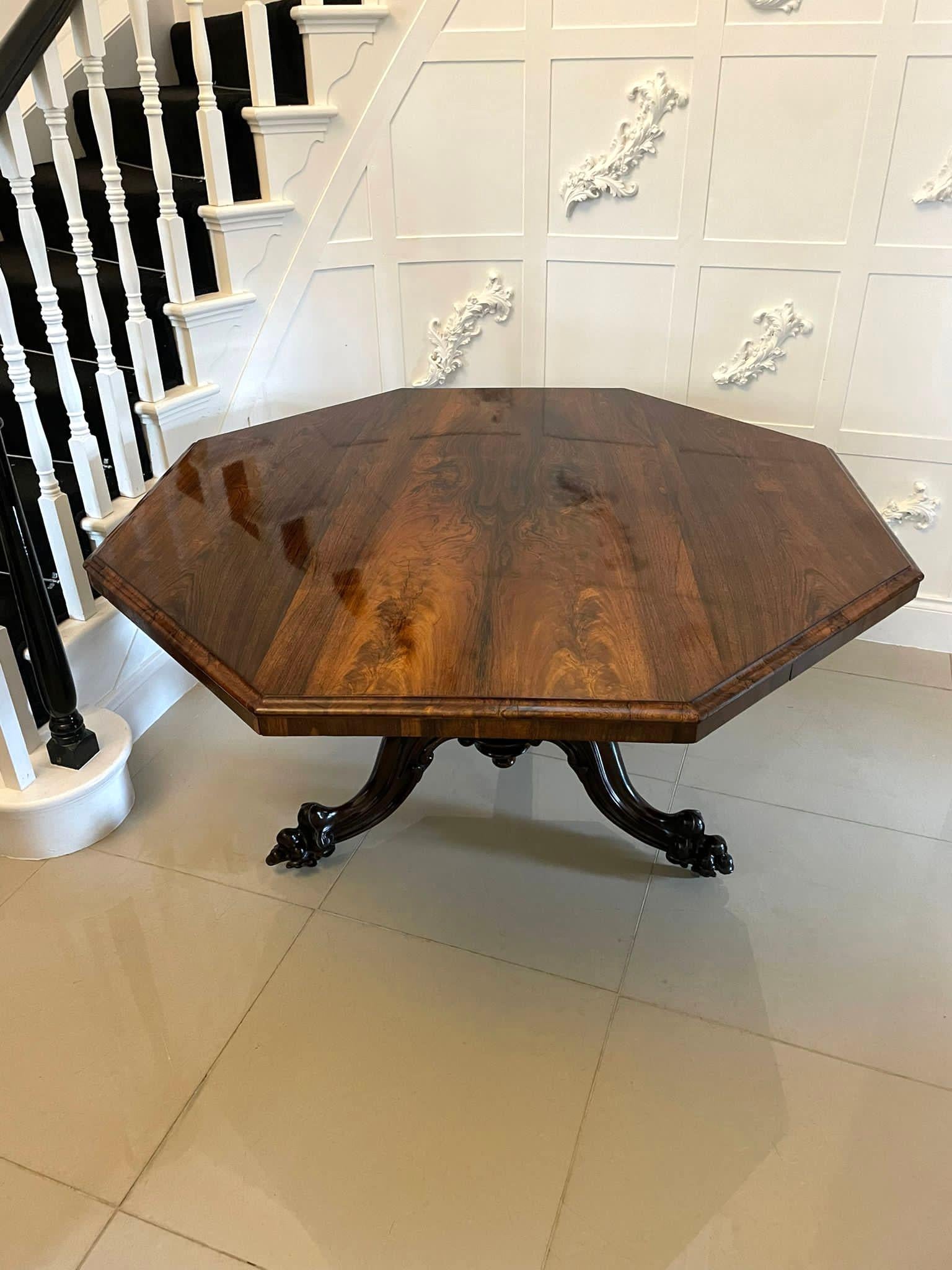 English Outstanding Quality Large Antique Early Victorian Rosewood Centre/Dining Table For Sale