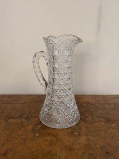 Outstanding quality large antique Edwardian cut glass jug