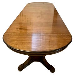 Outstanding Quality Large Antique Figured Walnut Extending Dining Table