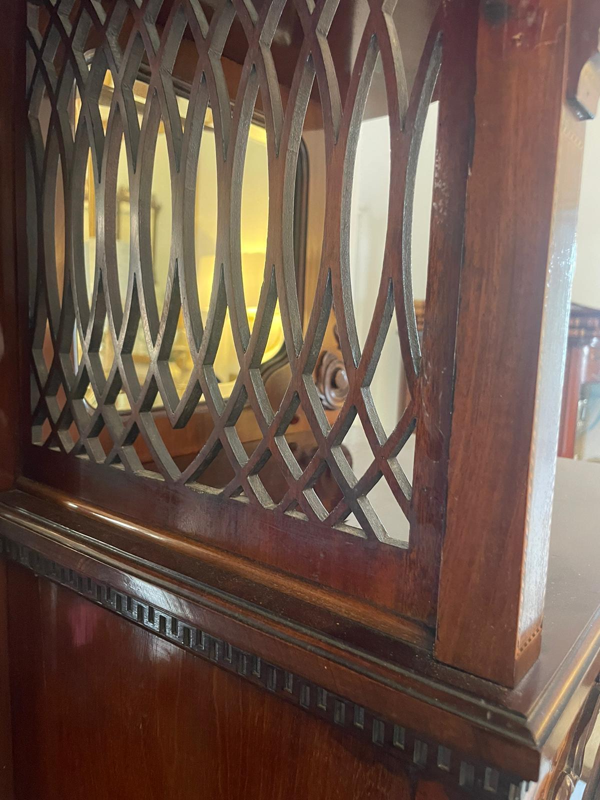 19th Century Outstanding Quality Large Antique Mahogany Inlaid Satinwood Display Cabinet For Sale