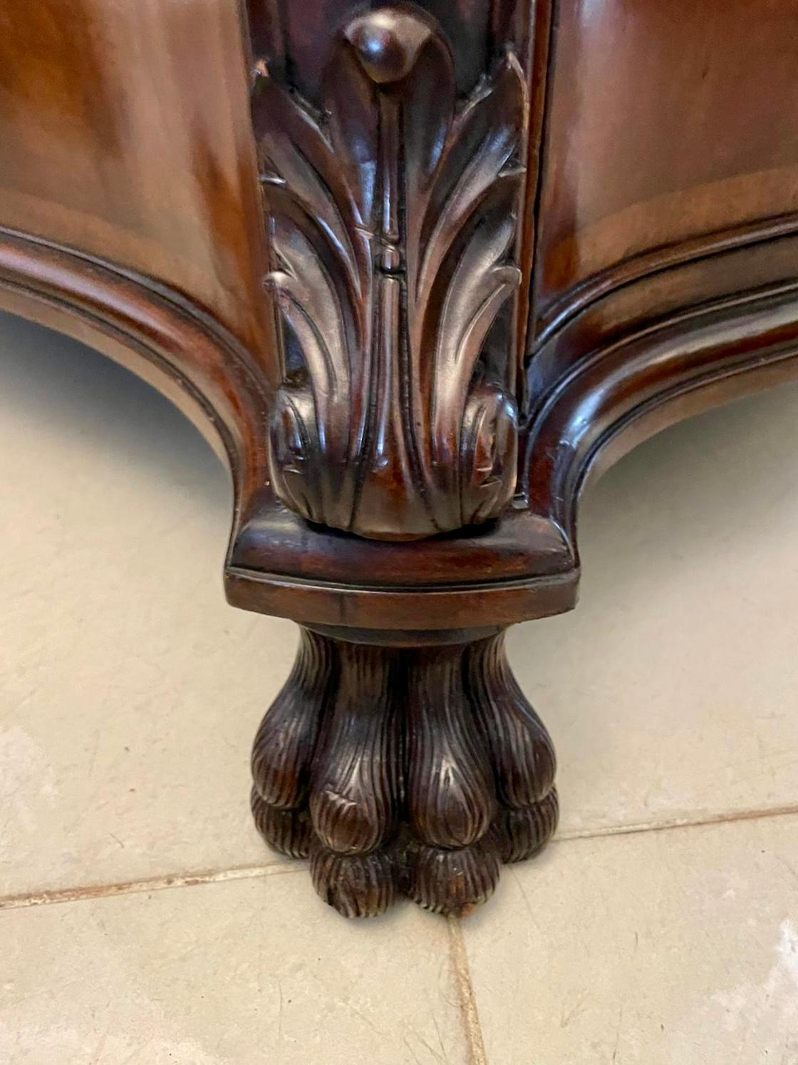 Outstanding Quality Large Antique Mahogany Serpentine Shaped Partners Desk For Sale 4